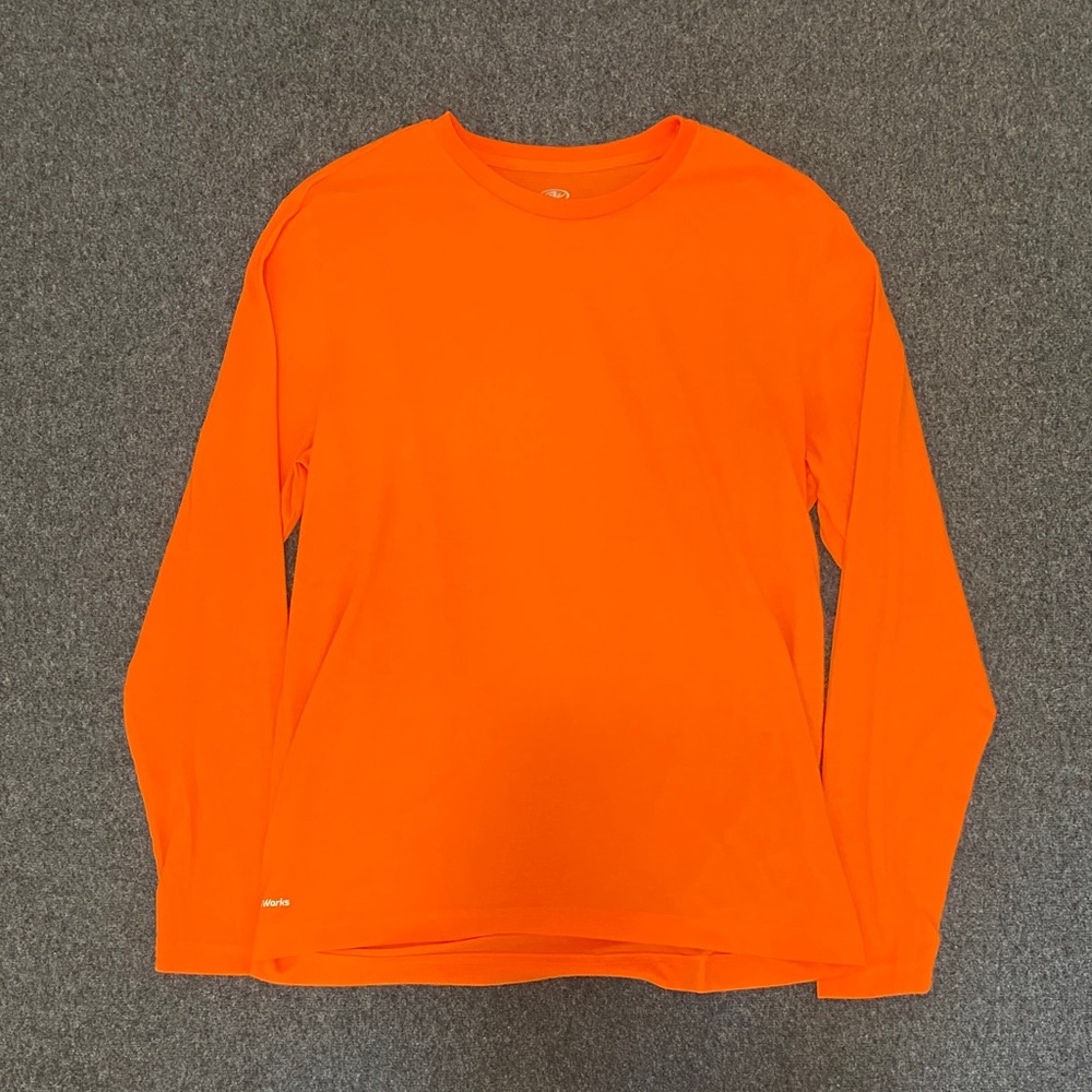 Bright Orange Long Sleeve Crewneck Top